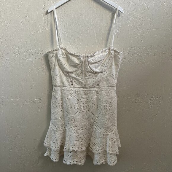 JONATHAN SIMKHAI White Eyelet Broderie Anglaise Bustier Mini Dress - Picture 6 of 10